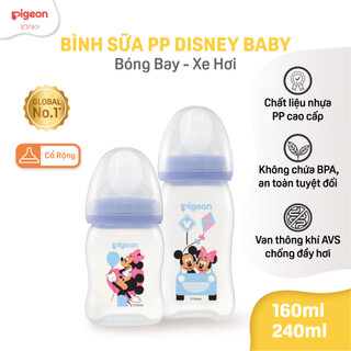 Bình Sữa Pigeon Softouch PP Plus Disney Baby - Màu Tím 160ml/240ml
