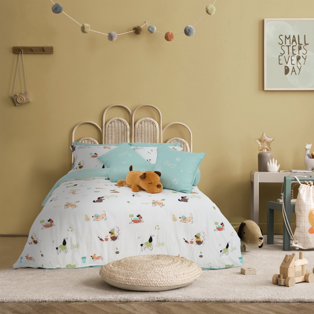 Bộ chăn ga gối Cún Thân Thiện - CPC25201 Everon (chất liệu Cotton, họa tiết in) BST2025