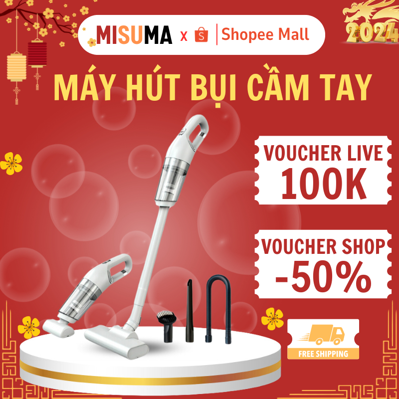 Máy hút bụi cầm tay MISUMA - hút bụi không dây hút bụi sàn nhà, ô tô, giường đệm lực hút 20.000 pa