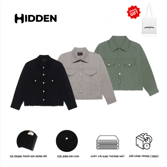 ÁO KHOÁC KAKI - JACKET CROPTOP BASIC