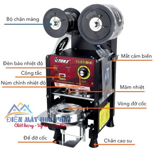 Máy ép miệng cốc dập nắp ly tự động cuốn màng