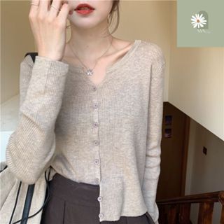 Áo Khoác Cardigan Dáng Vừa Nữ, Áo Len Dệt Kim Chất Gân Mền Co Giãn Cài Khuy Cổ V Phong Cách Hàn Quốc Siêu Xinh Qccc Nvn