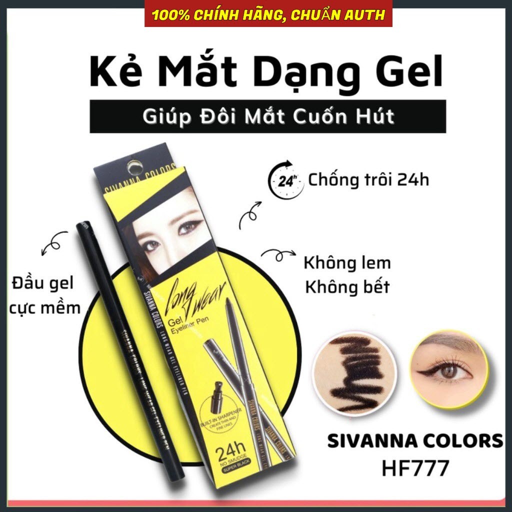 [SIVANNA] Bút Kẻ Mắt Dạng Gel Sivanna Colors Long Wear HF777