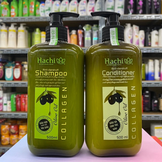 BỘ DẦU GỘI & DẦU XẢ HA CHI OLIVE OIL 500ml (dành cho  tóc gàu)
