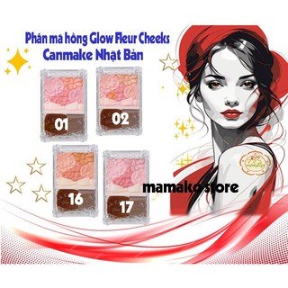  Phấn má hồng Canmake Glow Fleur Cheeks Nhật bản hình chiếc nơ cho đôi má rực rỡ 