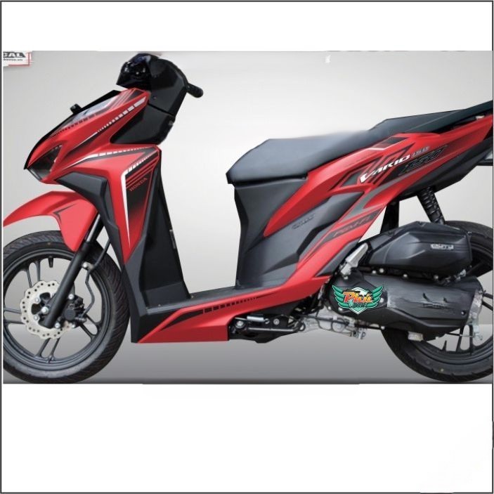Tem Rời Vario Chỉ đen dán xe đỏ nhám (O)