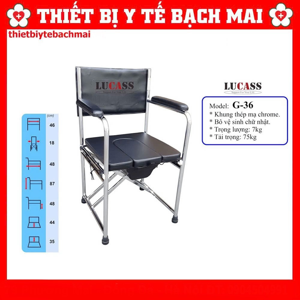 Ghế Bô Cho Người Già Không Có Bánh Xe Bền Nhẹ Lucass G36