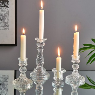 chân nến decor ,chân nến thủy tinh trang trí chất liệu pha lê chân cắm nến tapper để bàn tiệc trà