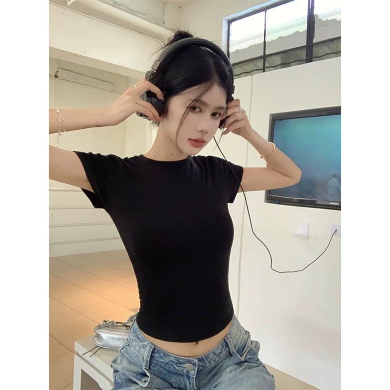 Áo thun baby BASIC TRƠN ôm body chất tăm cotton (có bigsize) | BigBuy360 - bigbuy360.vn