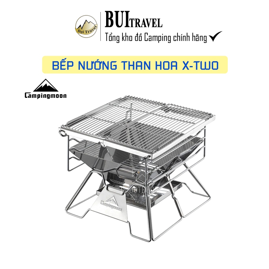 Bếp nướng than hoa Campingmoon X-two/ Bếp Di Động Gấp Gọn Cắm Trại