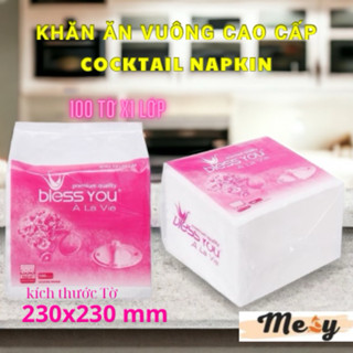 [Chính hãng có mã QR] Combo 5 Bịch Khăn giấy ăn Bless you À La Vie Paper Napkin gói 100 tờ mềm mịn độ thấm hút cao