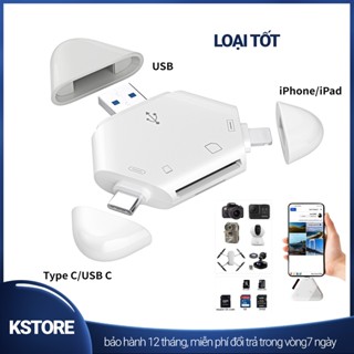 Đầu đọc thẻ nhớ SD/micro SD đa năng có cổng Type-C, USB, iPhone dành cho điện thoại, laptop, PC