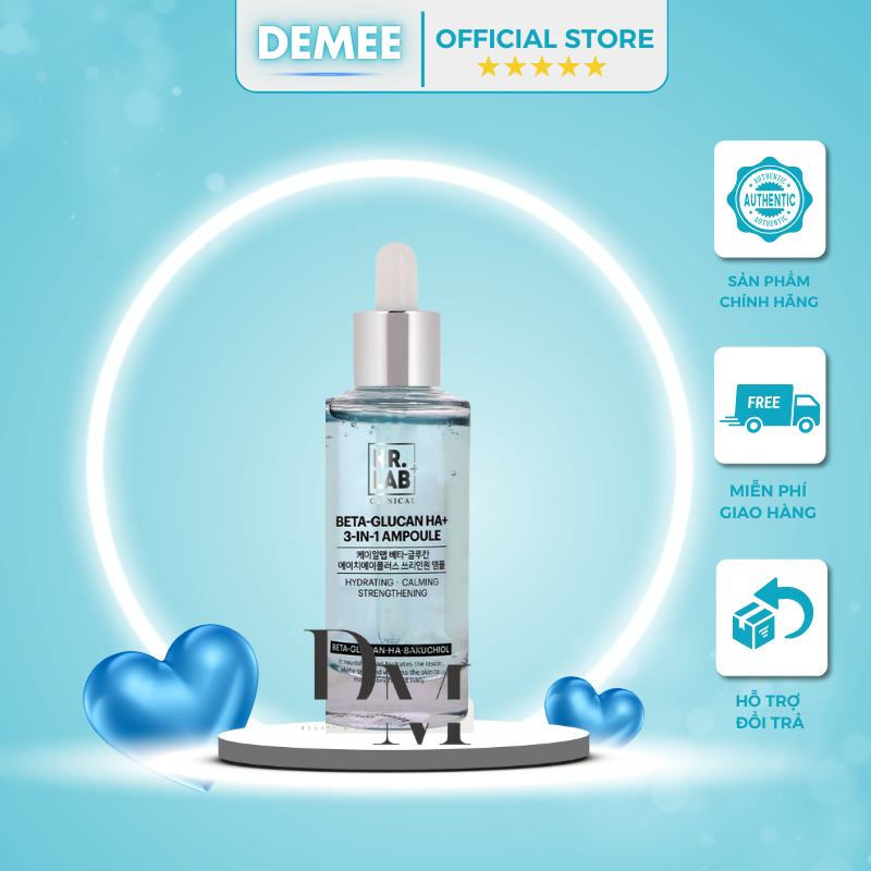 Serum Ampoule Beta Glucan HA+ Kr.Lab Phục Hồi Cấp Nước Làm Mềm Căng Bóng 50ML