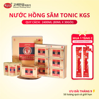 Nước Hồng Sâm Tonic, quà biếu sang trọng, tăng miễn dịch, chính hãng Hàn Quốc hiệu KGS, 2400ml (80ml x 30 gói)