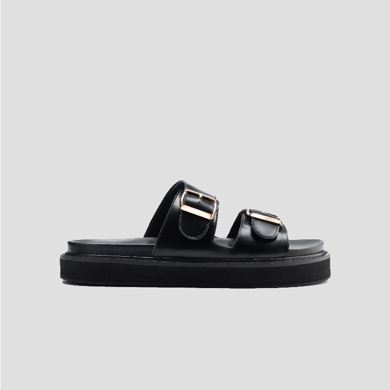 Sandal da Nam Nữ FANGY - THE DOUBLESTRAP PATENT SANDALS – Gold Clasp