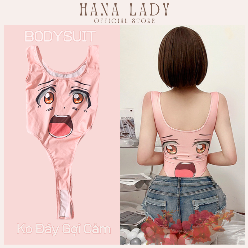 Bộ Ngủ BODYSUIT Nữ Cotton Họa Tiết Anime 3D Gợi Cảm Ôm Body Mỏng Nhẹ HanaLadyStore C252