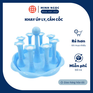 Khay úp ly, cắm cốc nhựa Việt Nhật (MS: 1306/1308), Giá úp cốc 6 ống, 8 ống