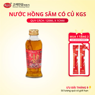 1 chai Nước Hồng Sâm Có Củ Sâm tươi, tăng miễn dịch, giảm mệt mỏi, chính hãng Hàn Quốc hiệu KGS ,120ml