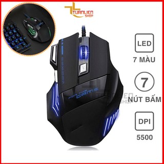 Chuột gaming Dragon X3 phiên bản 7 nút bấm led 7 màu DPI lên đến 5500 siêu mượt dây dài bọc dù chắc chắn