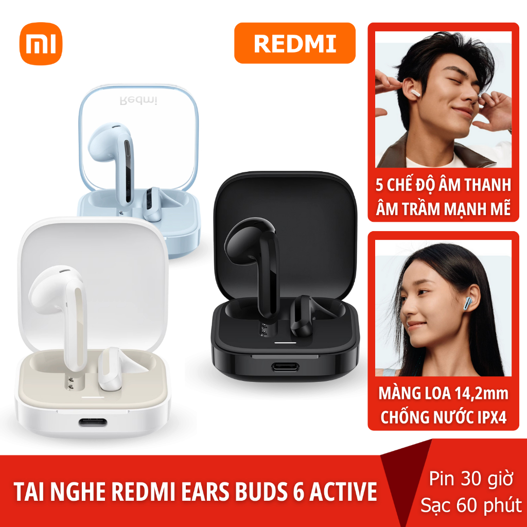 Tai nghe Bluetooth Redmi buds 6 active - Tai nghe Bluetooth TWS XM Redmi Buds 6( màu ngẫu nhiên)