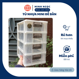 Tủ nhựa mini để bàn Việt Nhật Việt Nhật 3,4,5 tầng trong suốt