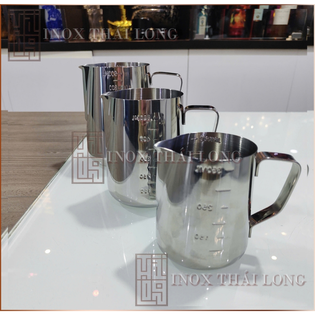 Ca đánh sữa có vạch chia 350ml inox