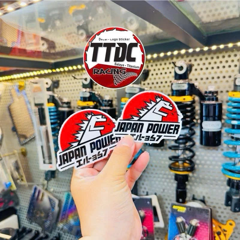 [Giá 1 cặp] Tem dán xe logo sticker JDM JAPAN POWER ✌🏻🚗