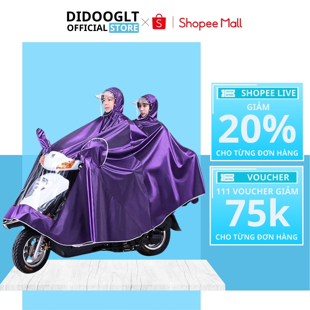 Áo Mưa Đi Xe Máy Didooglt 1 Người Và 2 Người Che Phủ Toàn Thân Kèm Kính Chắn Mưa Tiện Dụng