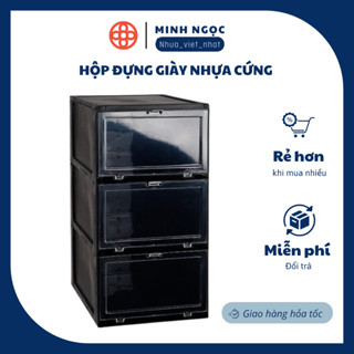 Hộp Đựng Giày Nhựa Cứng Cao Cấp Size Lớn, Box Đựng Giày, Hộp Để Giày Dép Nguyên Khối chắc chắn