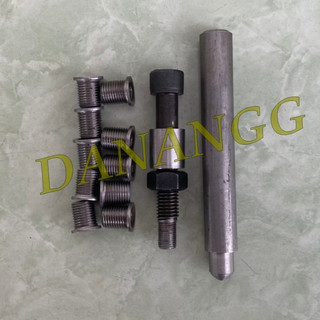 Bộ Cấy chân ren bugi 5 món cây bugi xe máy chân bugi 10mm