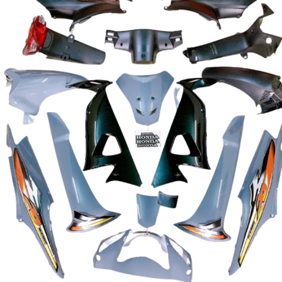 Bộ dàn áo xe Wave 100 - WAVE A - S100 - RS - 50cc xe đời 2006 - 2016 mầu Xi Măng