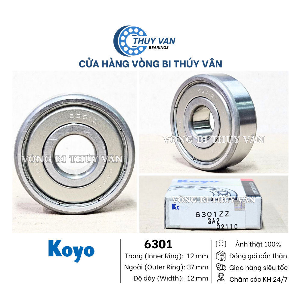 Vòng bi bạc đạn hạt tròn, cầu 6301 6302 6303 6304 6305 hãng KOYO Nhật Bản