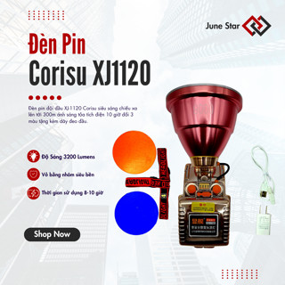 Đèn Pin Đội Đầu Siêu Sáng Corisu - XJ1120 Pin Trâu 3 Chế Độ Sáng Tặng Kèm Dây Đeo Đầu, 2 Lens Màu Vàng Và Xanh