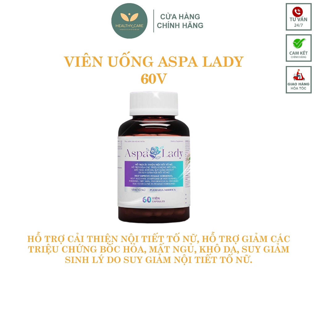 Viên Uống Aspa Lady (Chính Hãng) (Mẫu Mới 120V) Giúp Cân Bằng Nội Tiết Tố Nữ, Đẹp Da, Chăm Sóc Chuyên Sâu Cô Bé