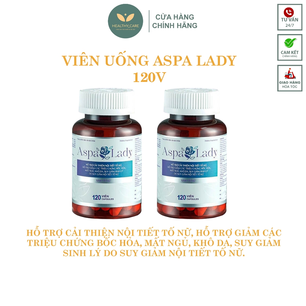 Viên Uống Aspa Lady (Chính Hãng) (Mẫu Mới 120V) Giúp Cân Bằng Nội Tiết Tố Nữ, Đẹp Da, Chăm Sóc Chuyên Sâu Cô Bé