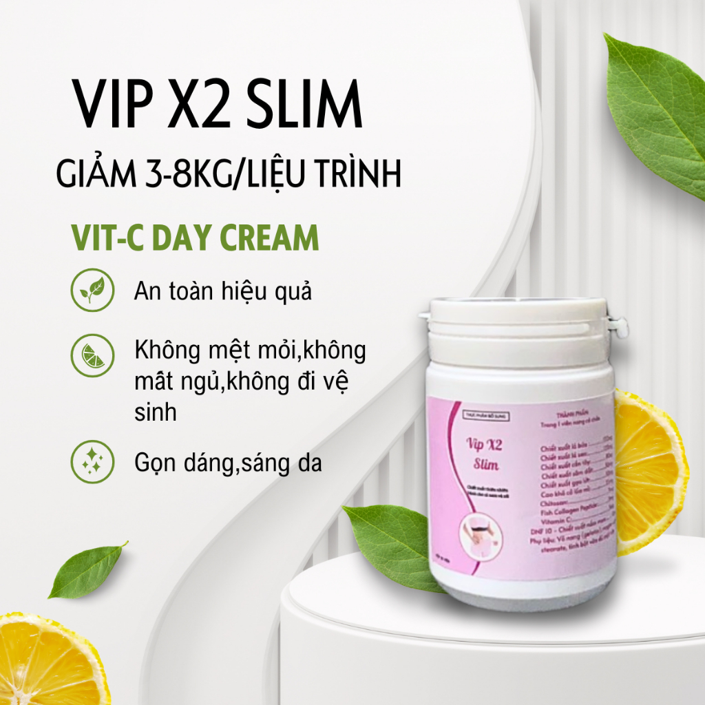 Giảm Cân VIP X2 Slim  Mới Hộp 30 Viên  hỗ trợ giảm cân mạnh 3-8kg,thảo mộc giảm béo nhanh an toàn