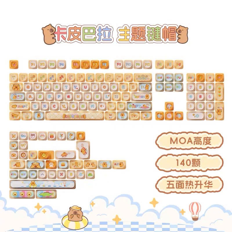 [ Sẵn Hàng ] Keycap Akko Capybara Pudding 140 nút | Profile MOA|MAO | BigBuy360 - bigbuy360.vn