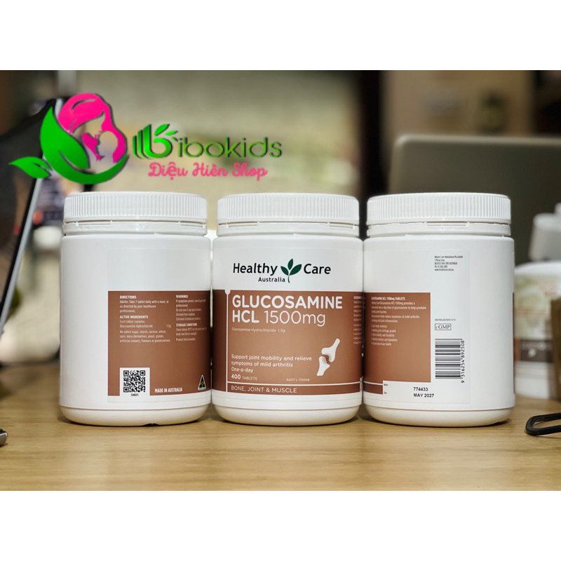 BỔ XƯƠNG KHỚP GLUCOSAMINE HCL 1500MG HEALTHY CARE 400 VIÊN CỦA ÚC