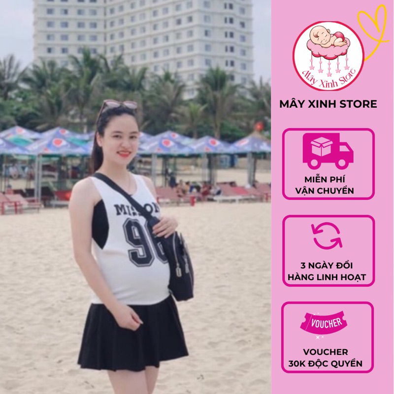 Chân Váy Xếp Ly Cho Mẹ Bầu Trẻ Trung, Chân Váy Xì Tin, Chân Váy Năng Động Mây Xinh Store