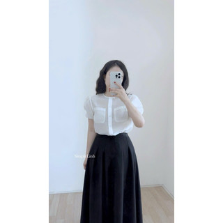 ĐẦM MIDI TRẮNG REN HOA CỔ VUÔNG