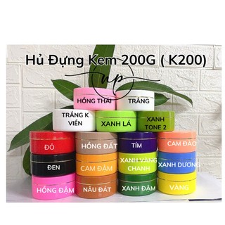 Hủ đựng kem K200 đủ màu có kèm nắp lót.