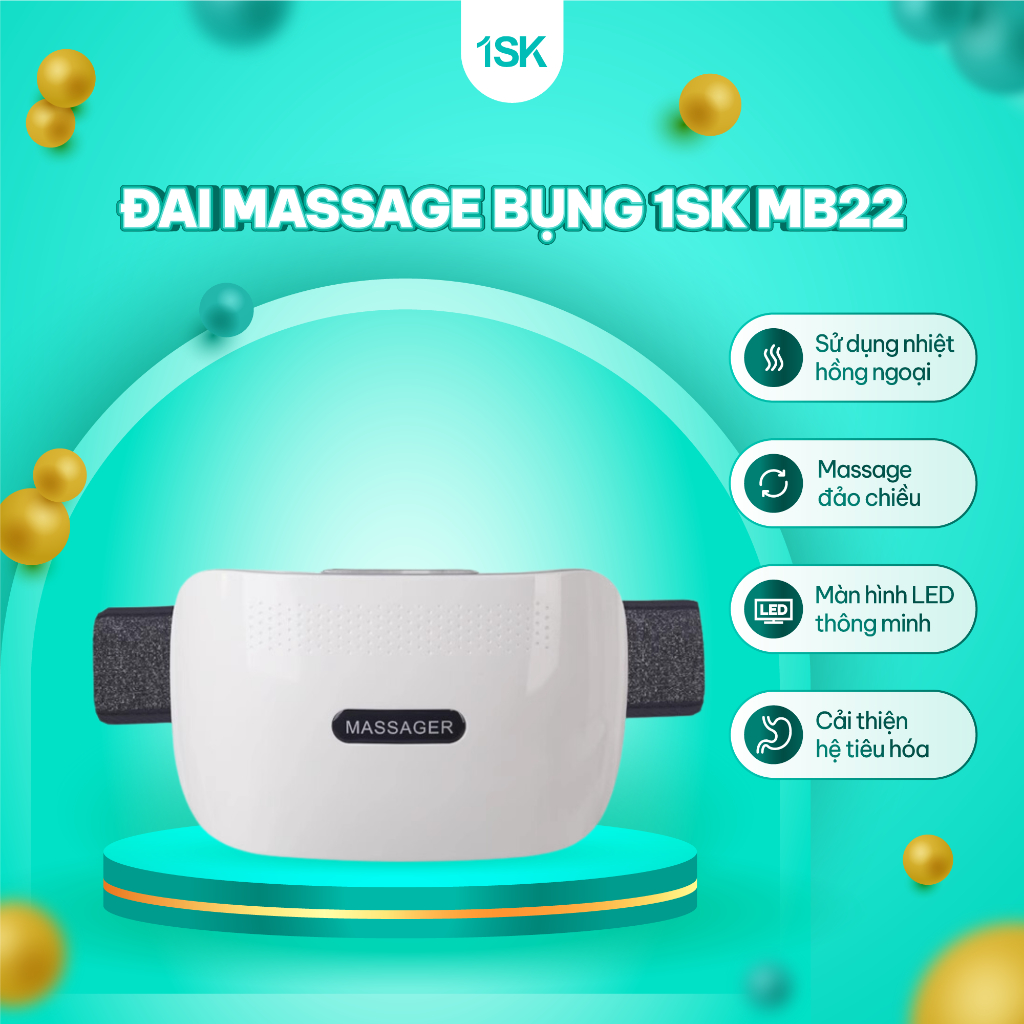 Đai massage bụng đa năng 1SK MB - 21 hỗ trợ lưu thông khí huyết, giảm tích mỡ vùng bụng