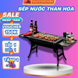 Bếp Nướng Thịt Than Hoa BBQ Ngoài Trời Không Khói Gấp Gọn Du Lịch, Dã Ngoại Có Tay Xách Tiện Lợi