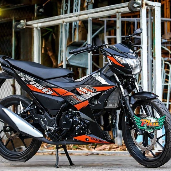 Tem rời Satria F150 đen cam (V)