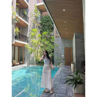 ĐẦM GẤM CỔ YẾM CỘT NƠ