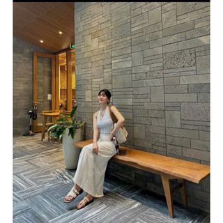 ĐẦM GẤM CỔ YẾM CỘT NƠ