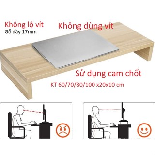  Kệ gỗ để màn hình máy tính đủ  kích thước Dài  60 80 100 cm  Rộng 20cm Cao 10cm Gỗ MDF Dầy 17mm 