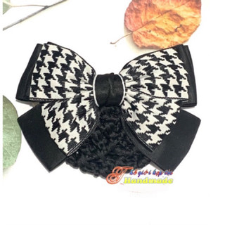 Kẹp tóc búi lưới handmade nơ sọc xinh xắn K30