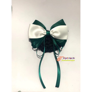 Kẹp búi lưới handmade màu xanh K49