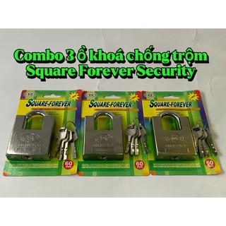 Combo 3 ổ khóa cỡ lớn Forever Security 60mm chống trộm, chống cắt